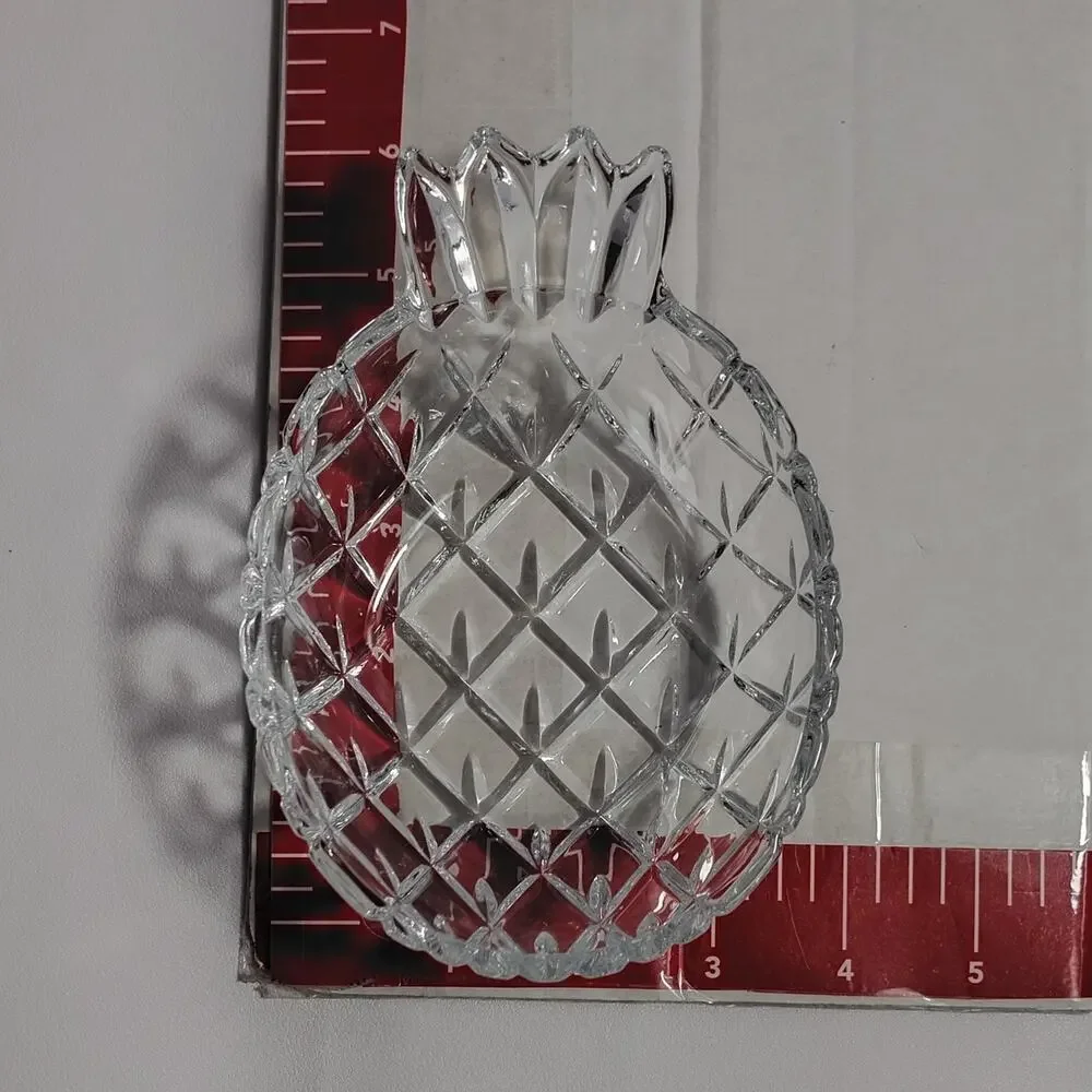 Studio Nova Pineapple Bowl Clear Glass Candy Dish Decorative Cut Glass 6x4